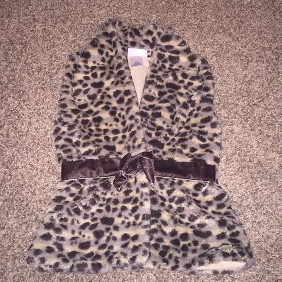 Little Lass Jackets & Coats | Leopard Faux Fur Soft Bottom Down Vest W ...